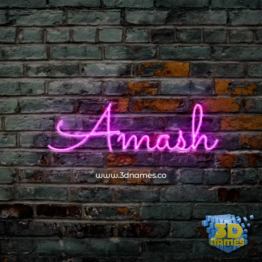amash in Pink Neon style - 3D name wallpaper