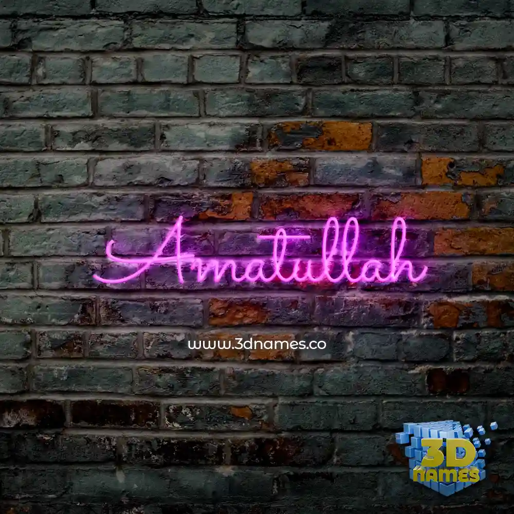 amatullah in Pink Neon style - 3D name wallpaper