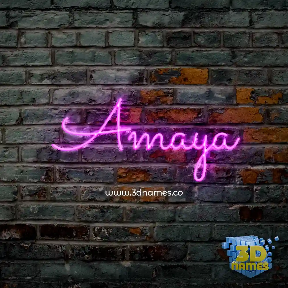 amaya in Pink Neon style - 3D name wallpaper