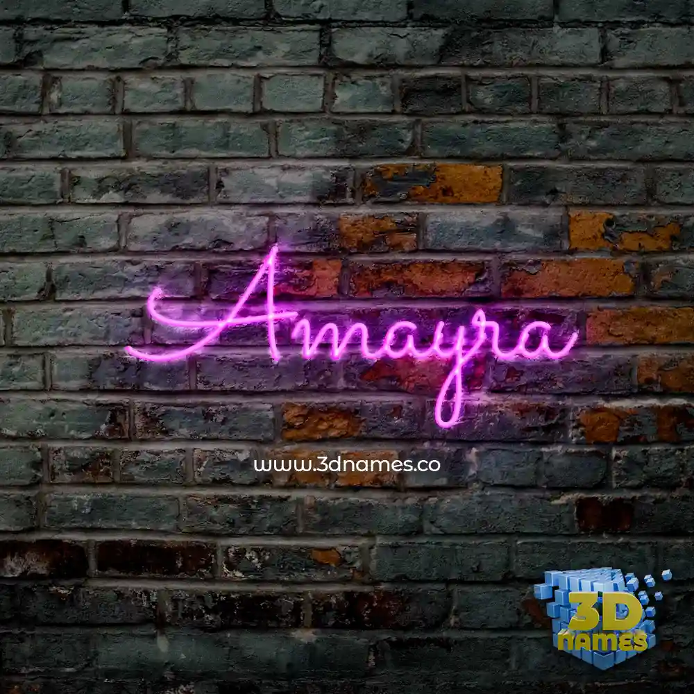 amayra in Pink Neon style - 3D name wallpaper