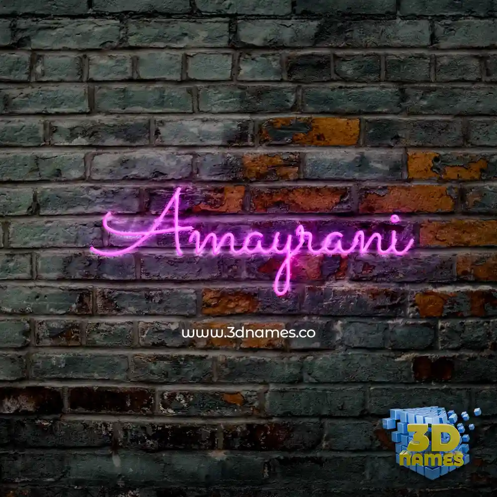 amayrani in Pink Neon style - 3D name wallpaper