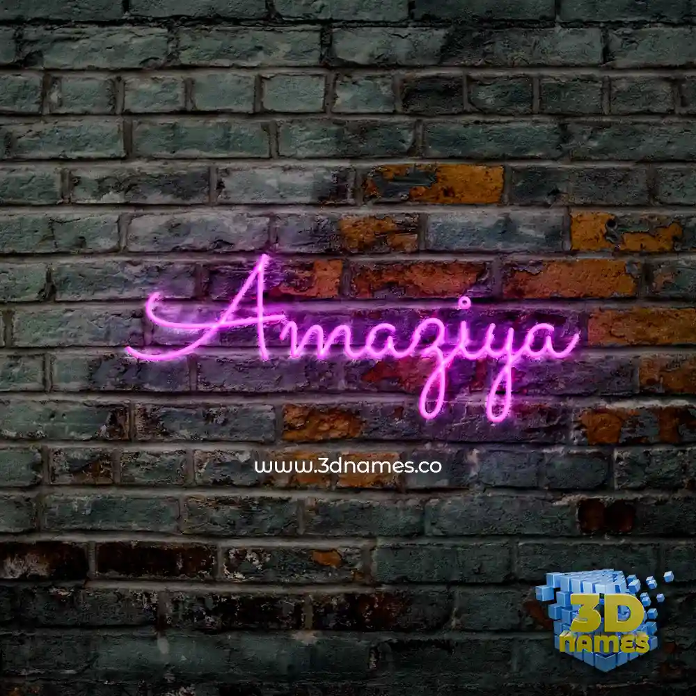 amaziya in Pink Neon style - 3D name wallpaper