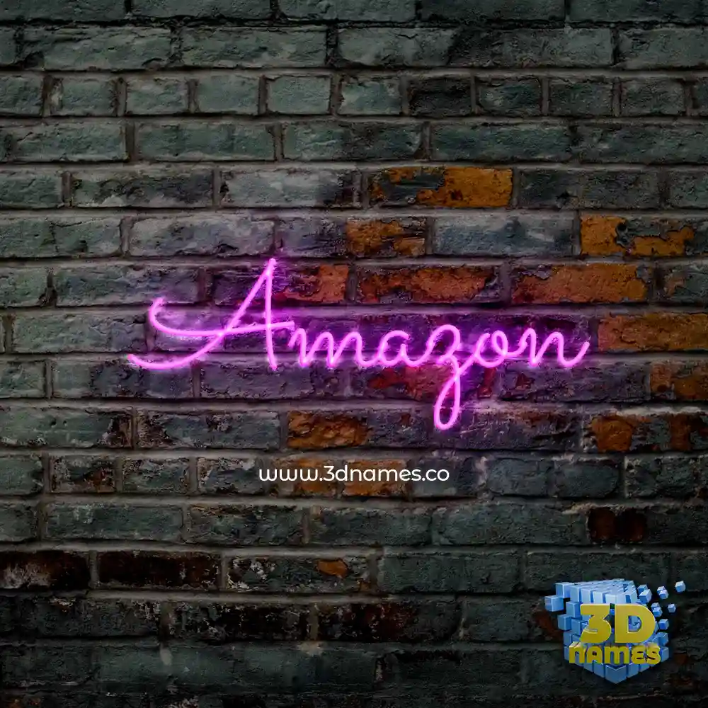 amazon in Pink Neon style - 3D name wallpaper