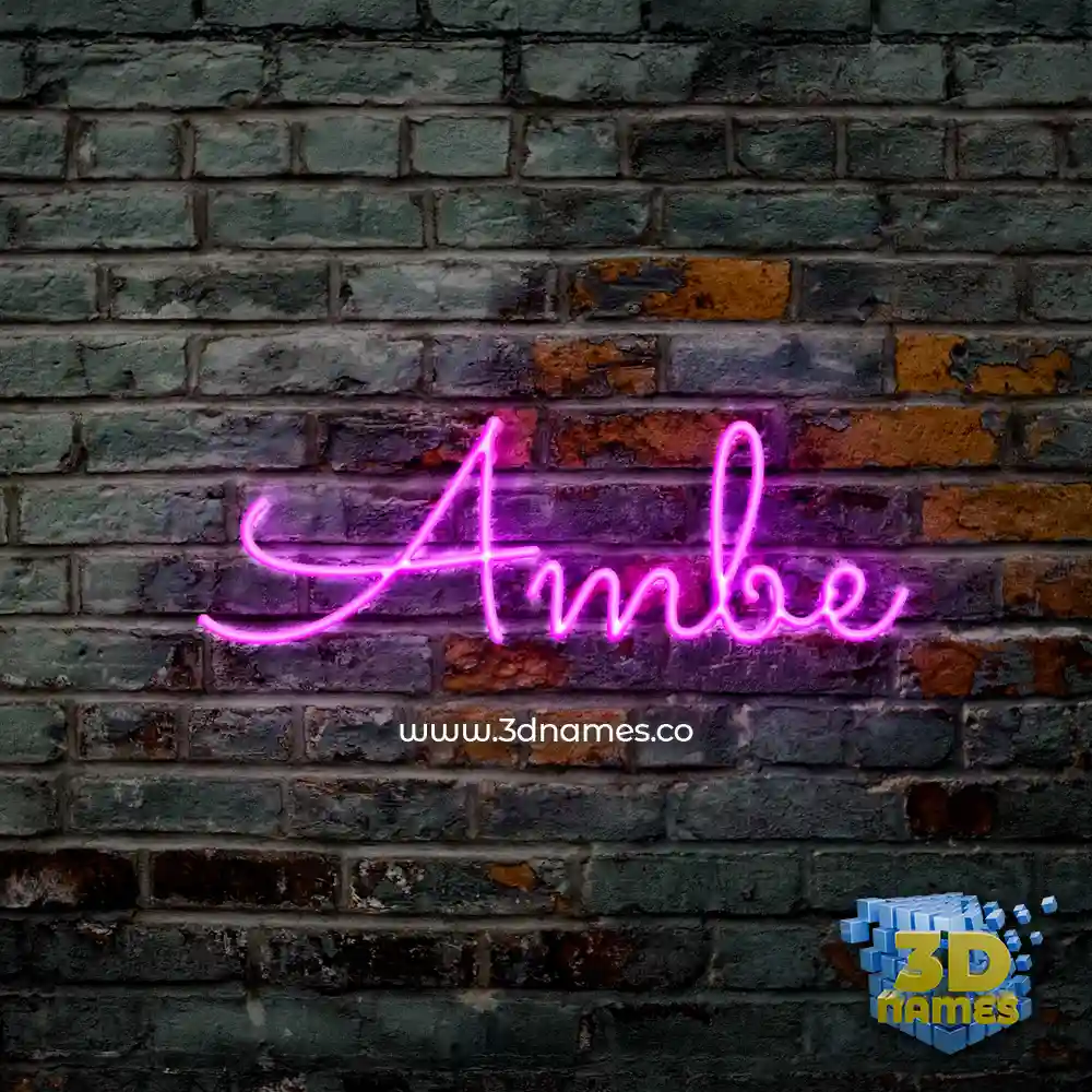 ambe in Pink Neon style - 3D name wallpaper