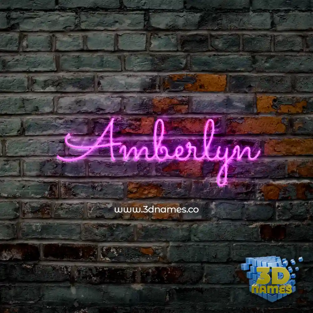 amberlyn in Pink Neon style - 3D name wallpaper