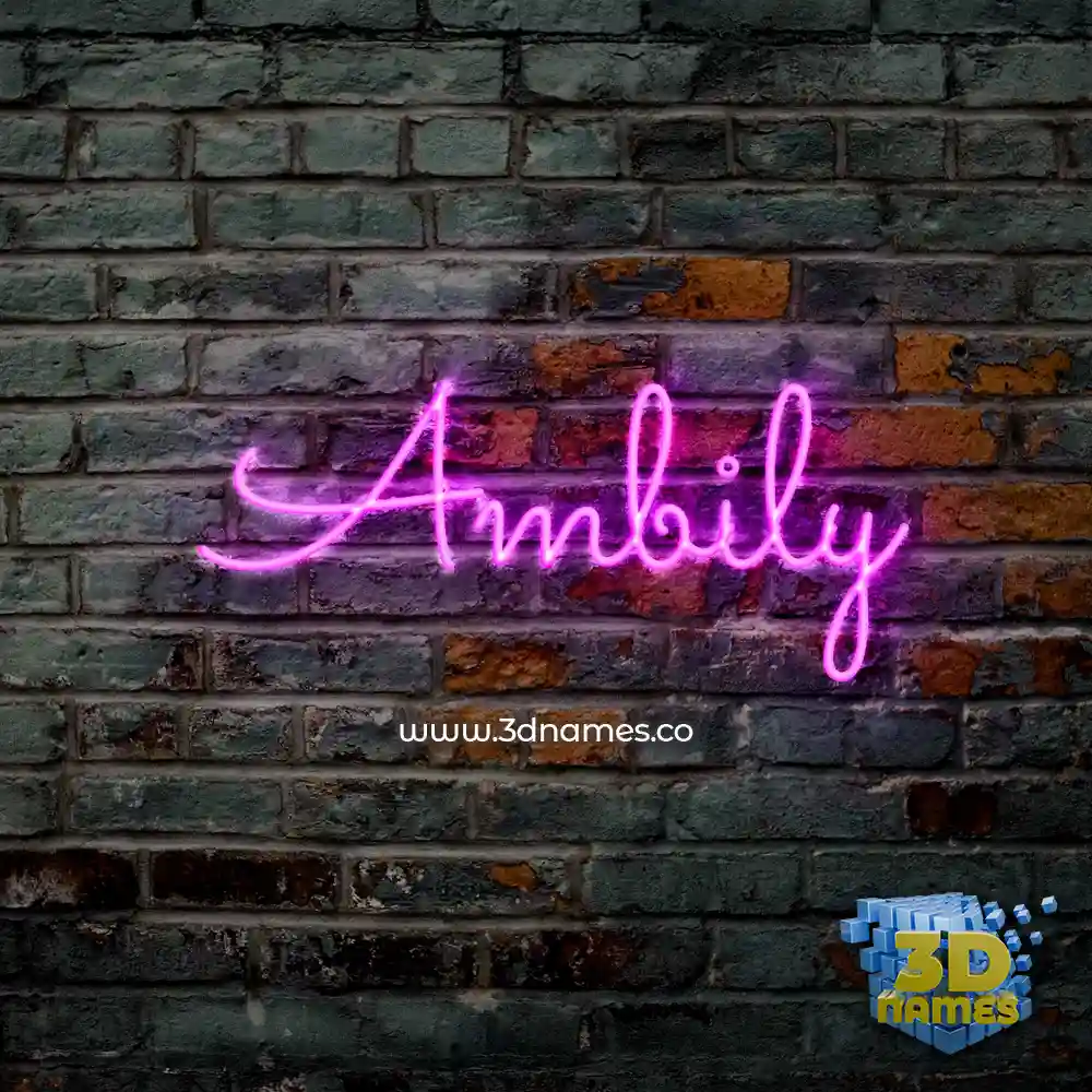 ambily in Pink Neon style - 3D name wallpaper