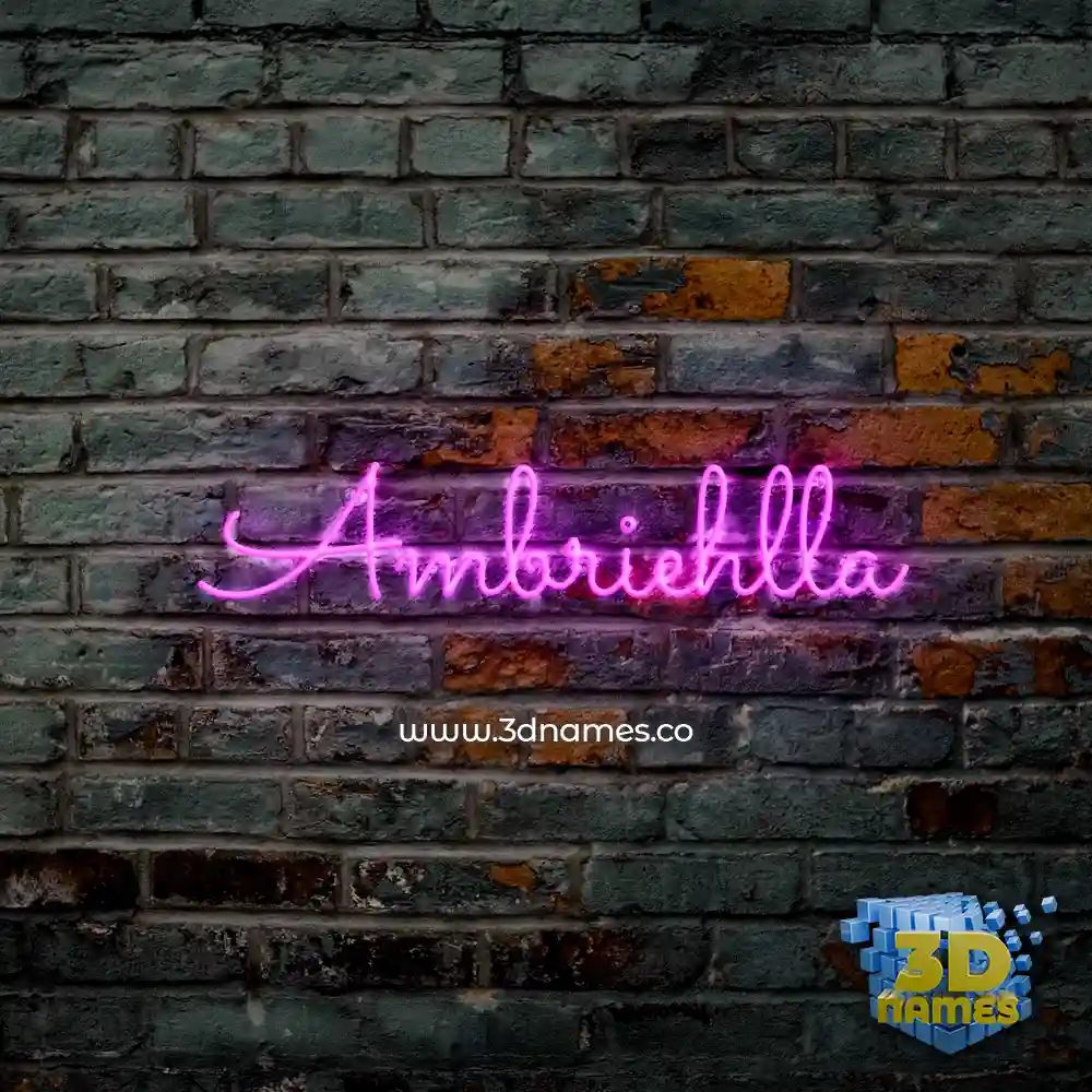 ambriehlla in Pink Neon style - 3D name wallpaper