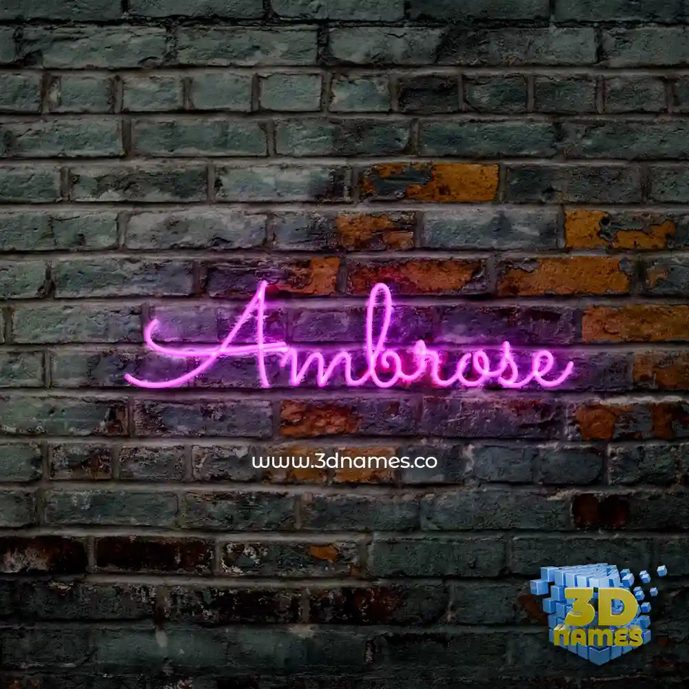 ambrose in Pink Neon style - 3D name wallpaper