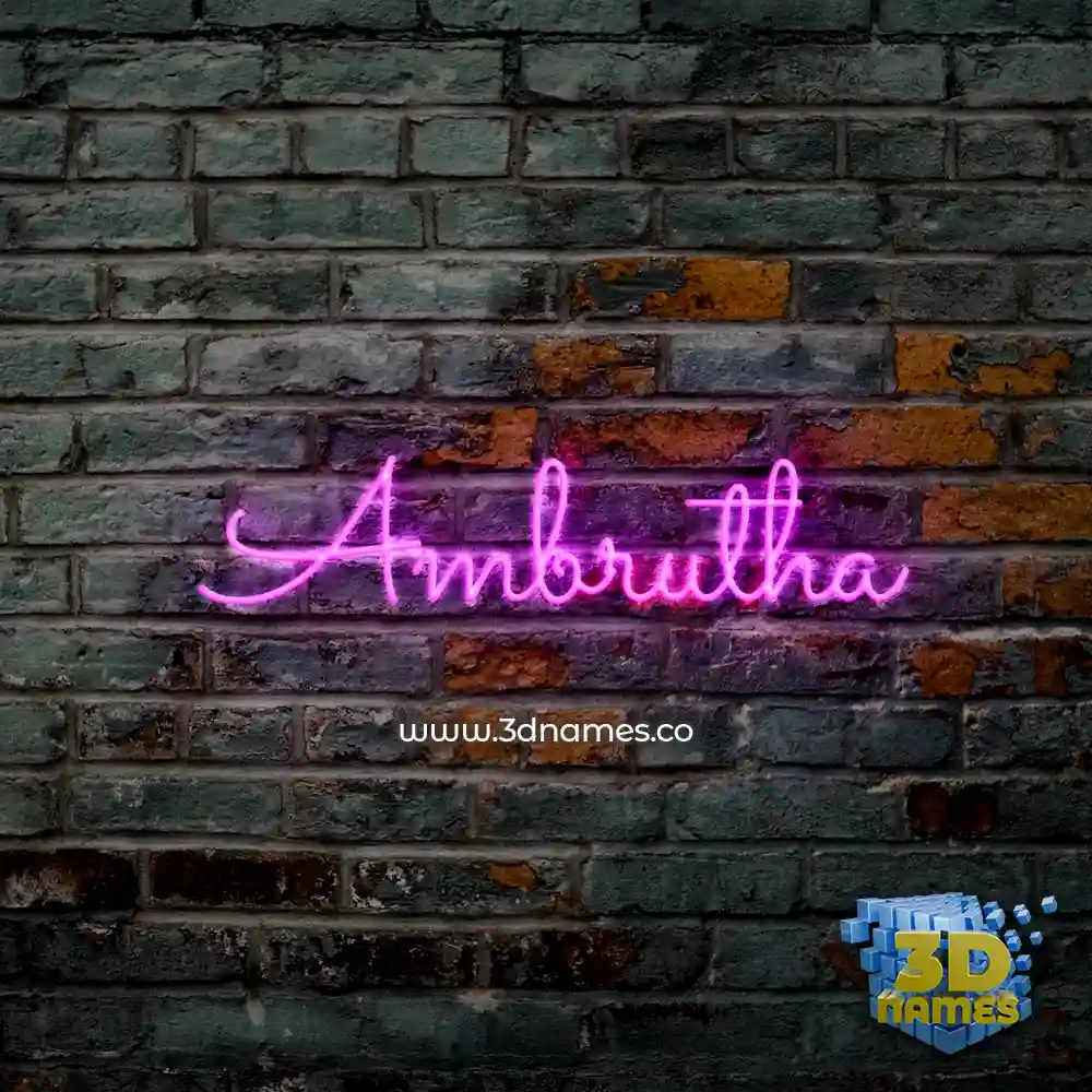 ambrutha in Pink Neon style - 3D name wallpaper