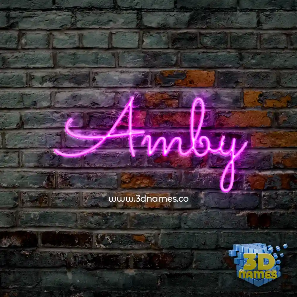 amby in Pink Neon style - 3D name wallpaper