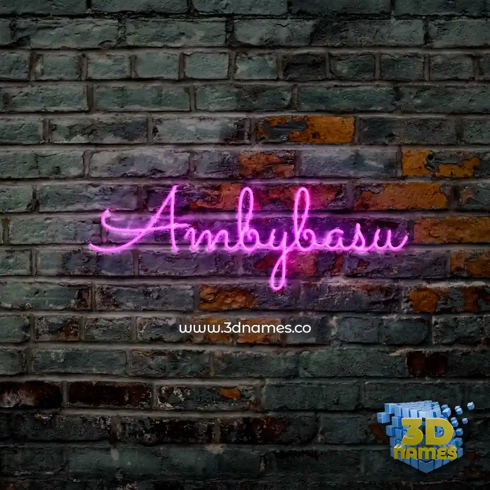 ambybasu in Pink Neon style - 3D name wallpaper