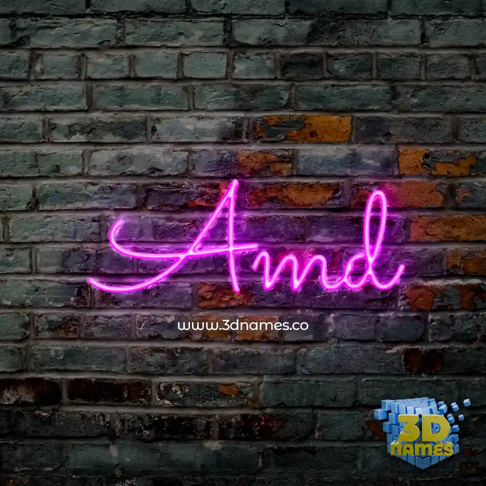 amd in Pink Neon style - 3D name wallpaper