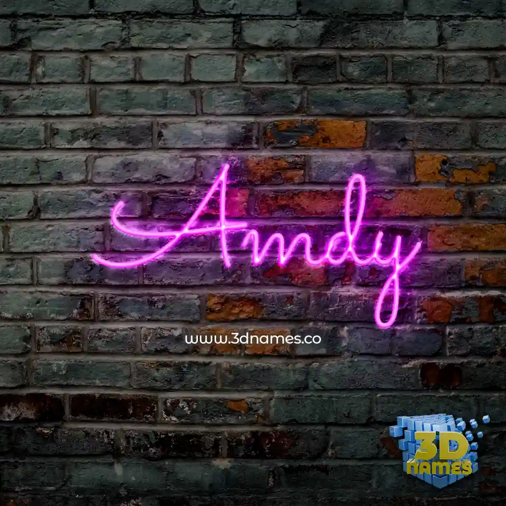 amdy in Pink Neon style - 3D name wallpaper