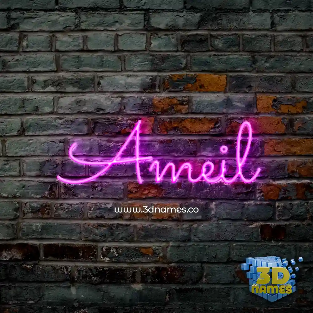 ameil in Pink Neon style - 3D name wallpaper