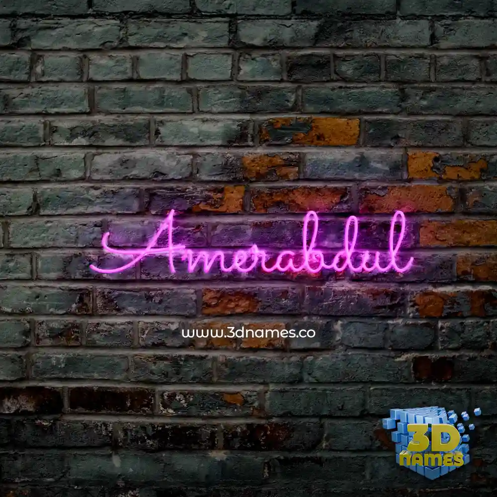 amerabdul in Pink Neon style - 3D name wallpaper