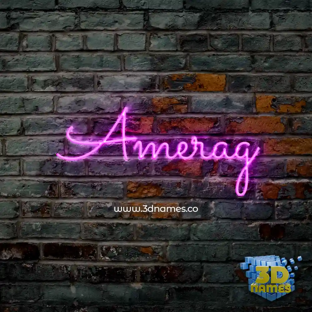 amerag in Pink Neon style - 3D name wallpaper