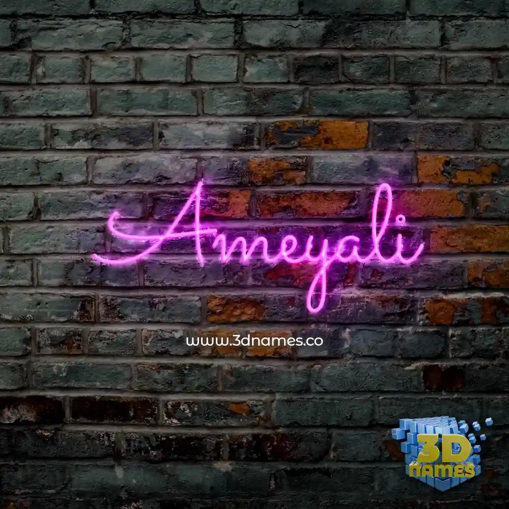 ameyali in Pink Neon style - 3D name wallpaper