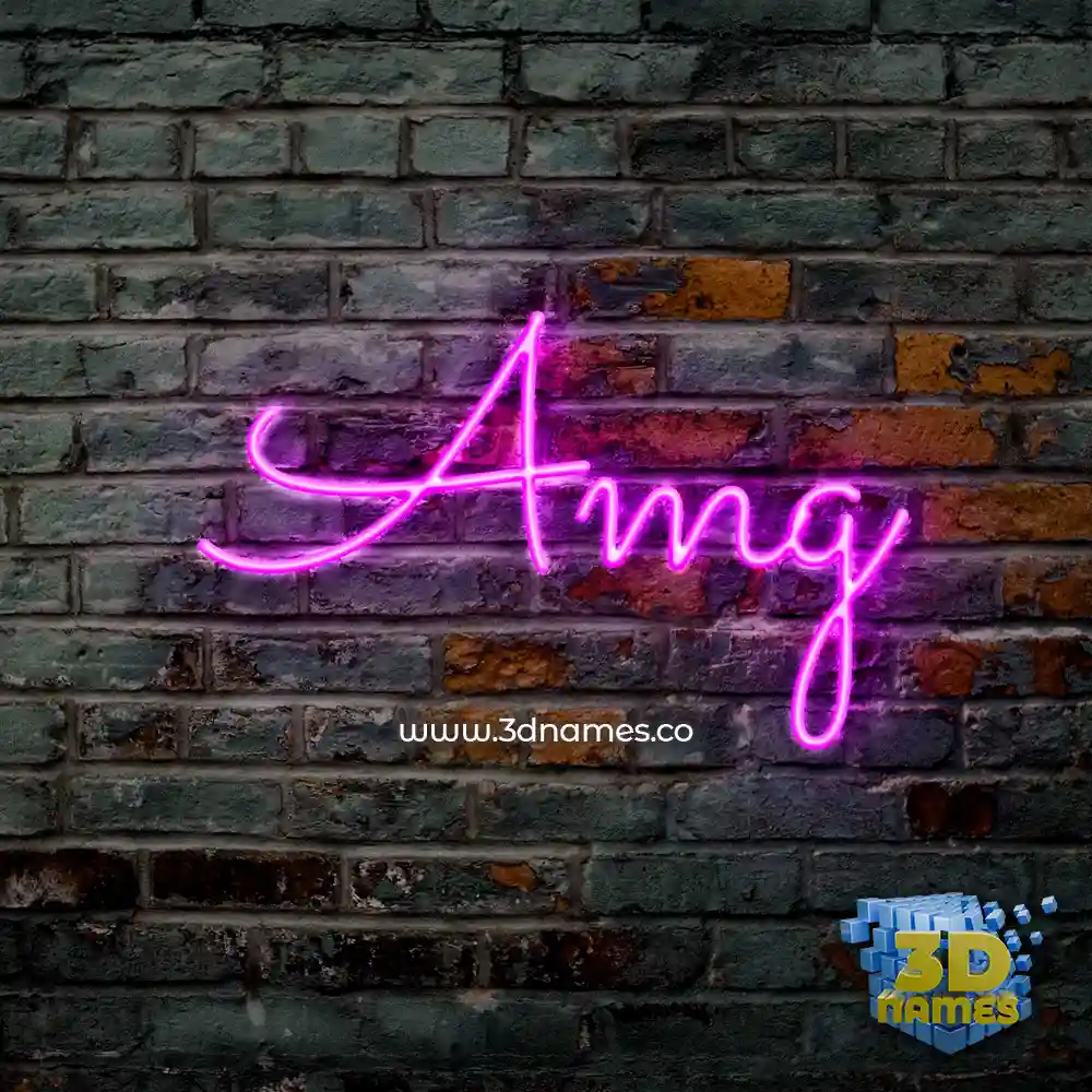 amg in Pink Neon style - 3D name wallpaper