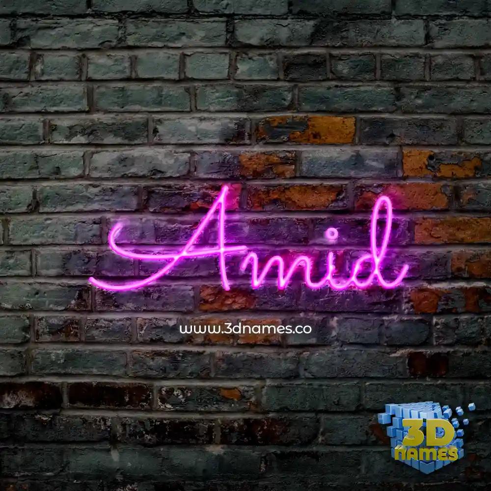 amid in Pink Neon style - 3D name wallpaper