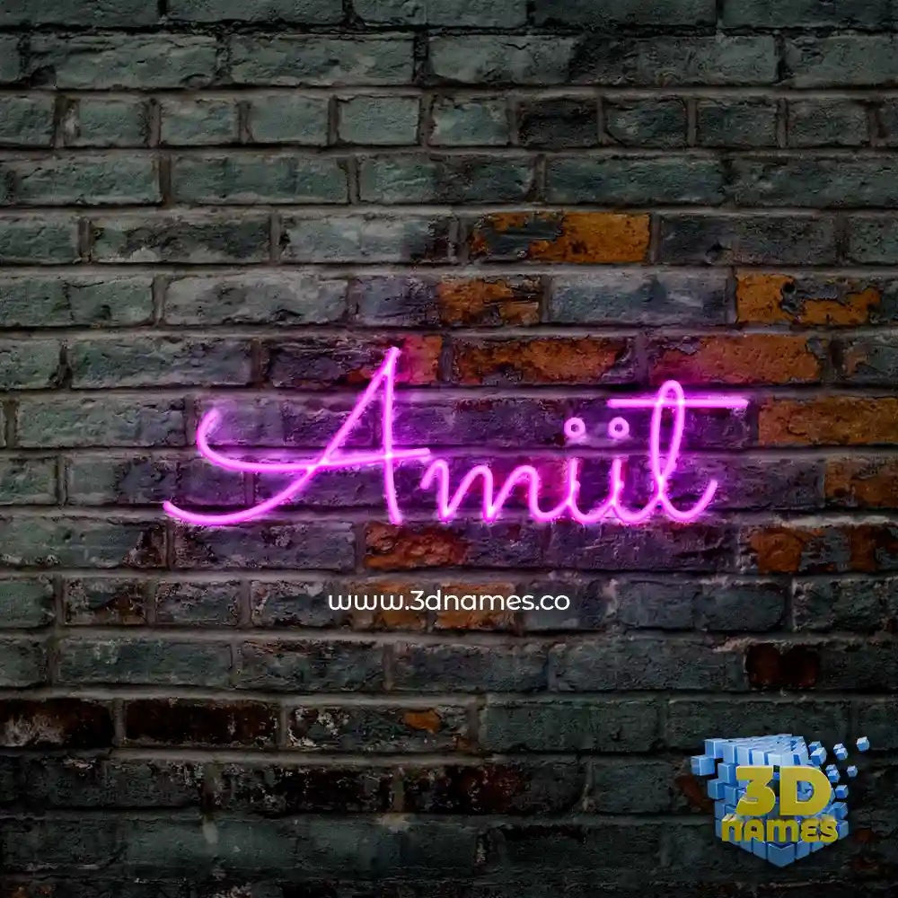 amiit in Pink Neon style - 3D name wallpaper