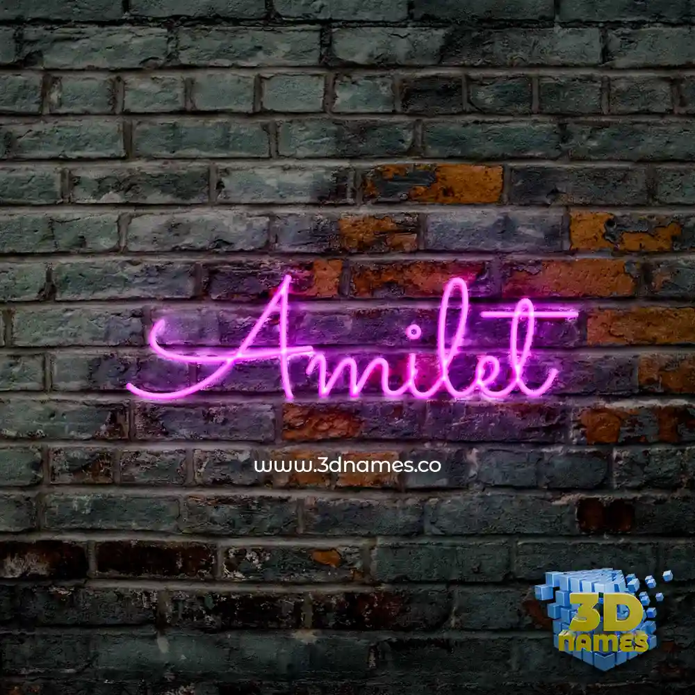 amilet in Pink Neon style - 3D name wallpaper