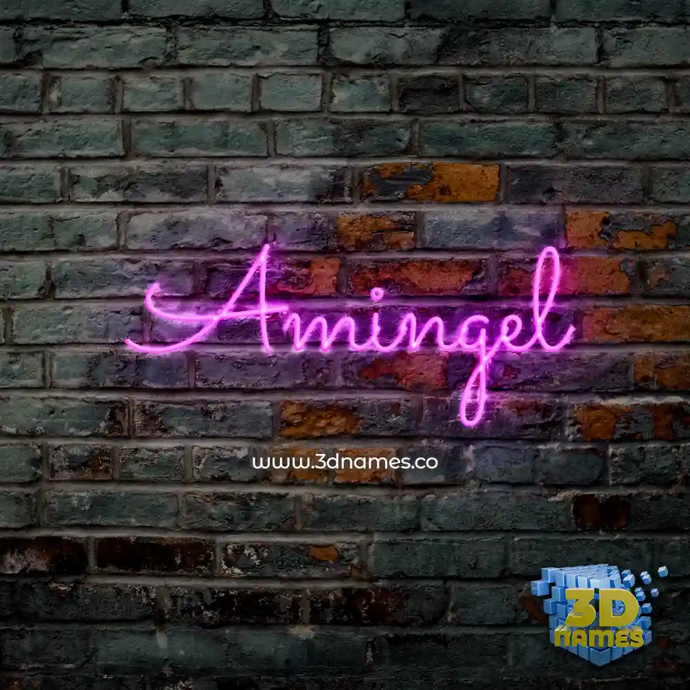 amingel in Pink Neon style - 3D name wallpaper