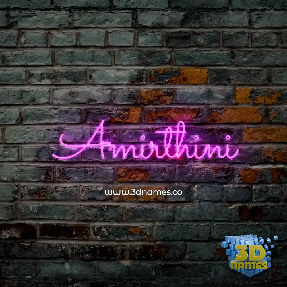 amirthini in Pink Neon style - 3D name wallpaper