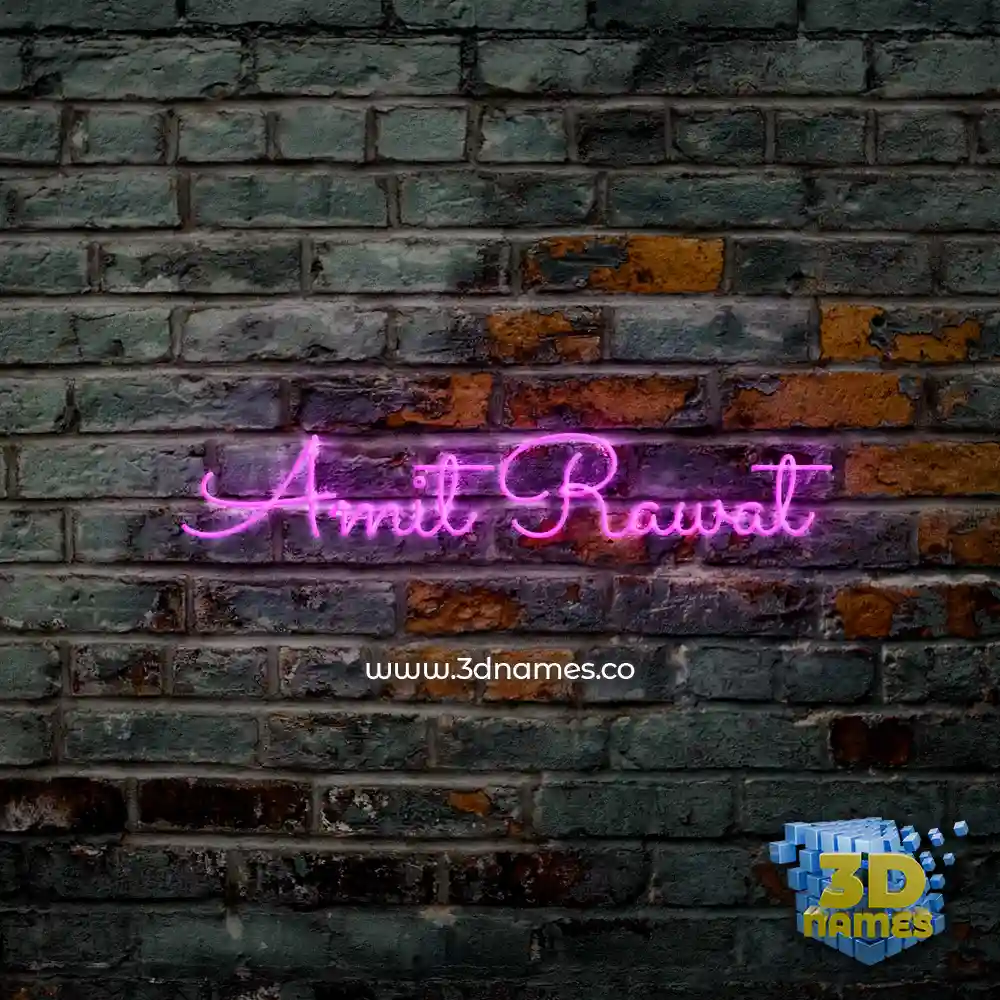 amit rawat in Pink Neon style - 3D name wallpaper
