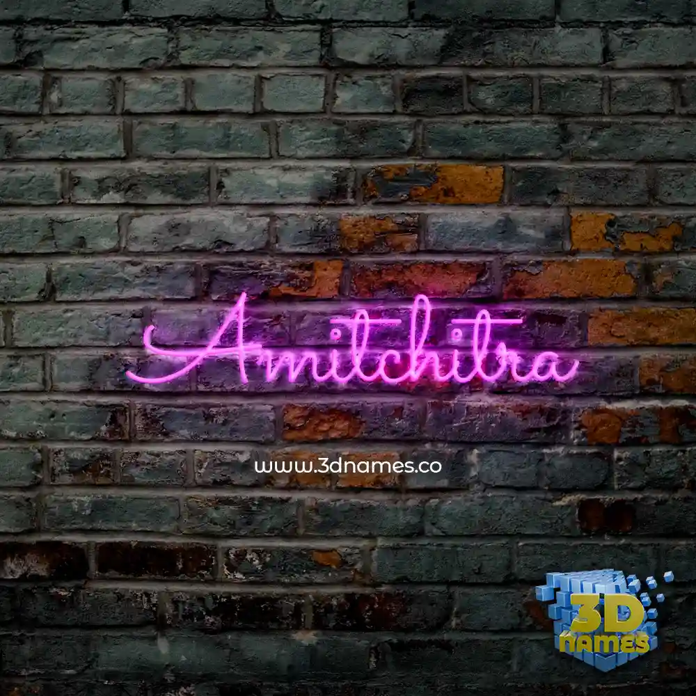 amitchitra in Pink Neon style - 3D name wallpaper