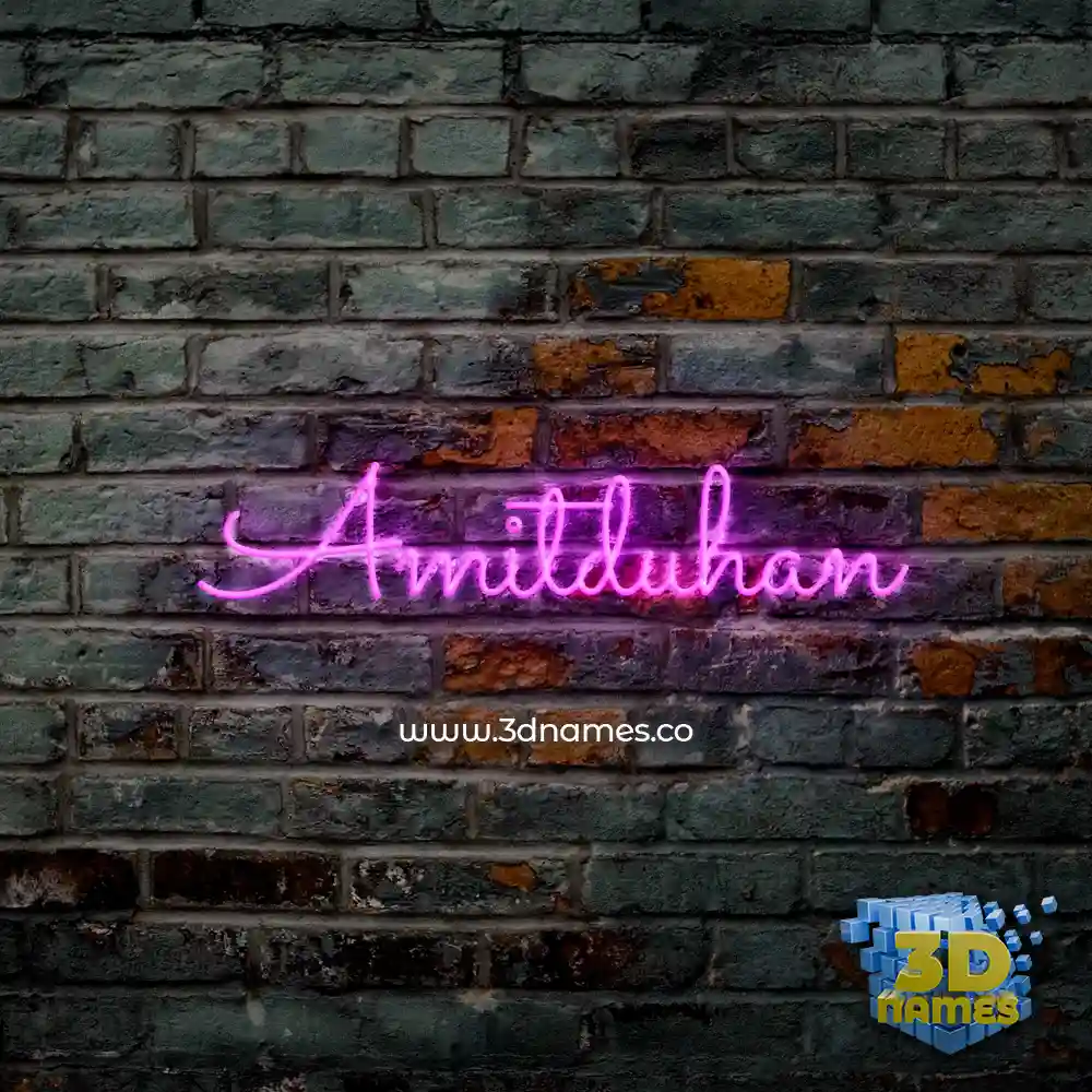 amitduhan in Pink Neon style - 3D name wallpaper