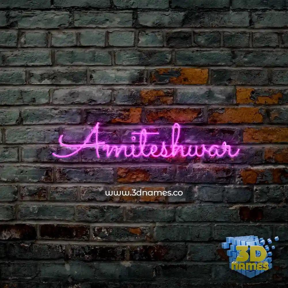 amiteshwar in Pink Neon style - 3D name wallpaper