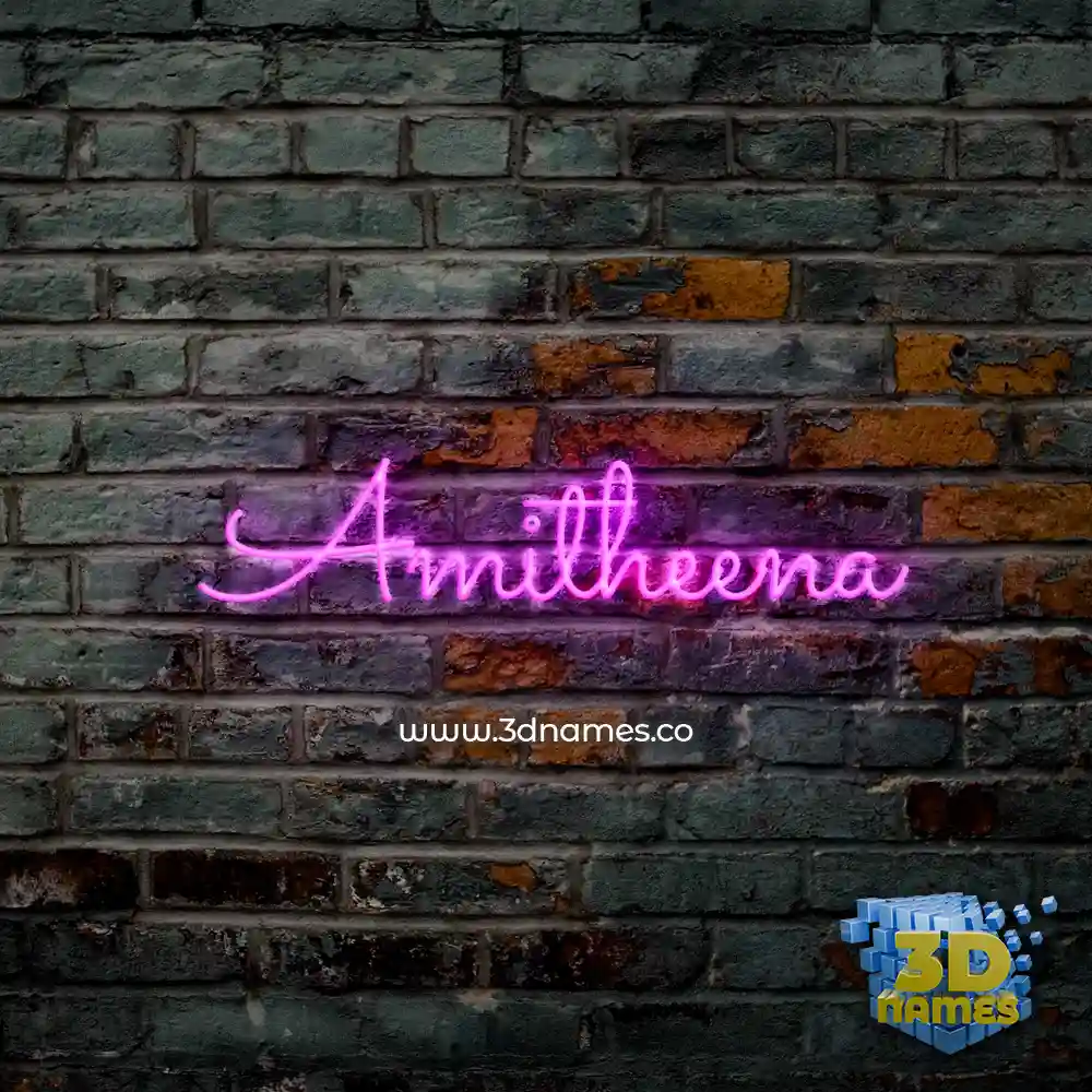 amitheena in Pink Neon style - 3D name wallpaper