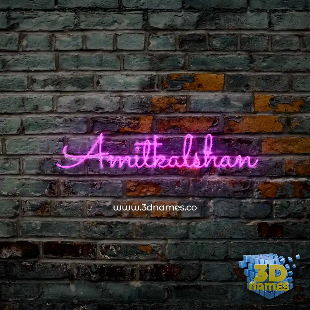 amitkalshan in Pink Neon style - 3D name wallpaper