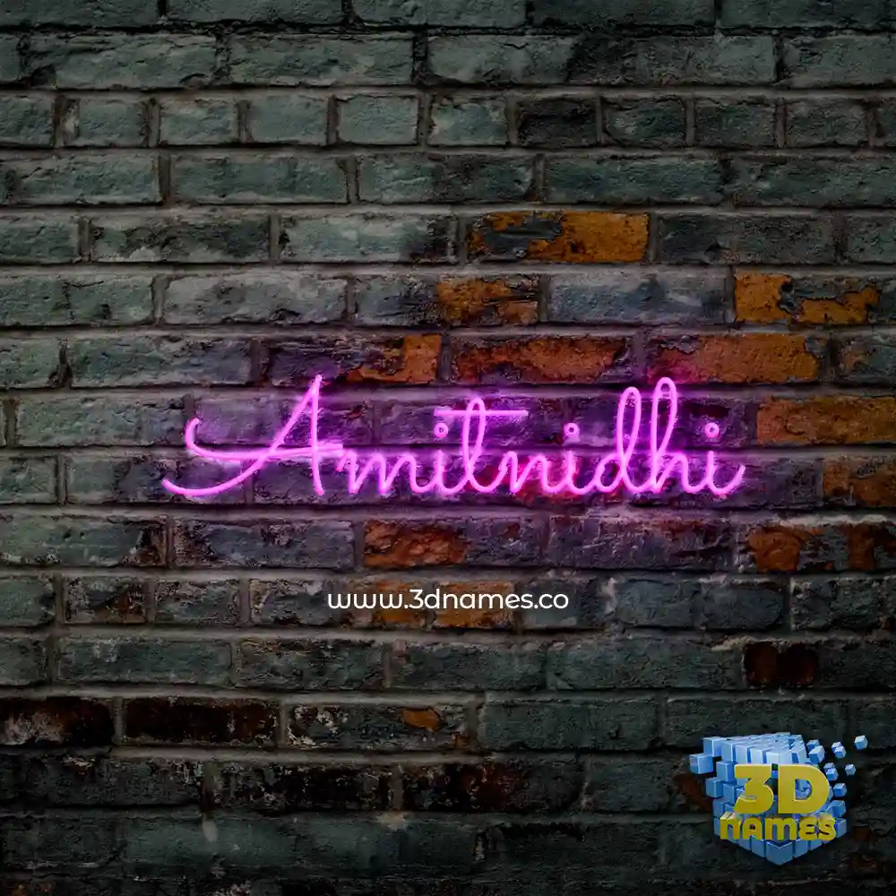 amitnidhi in Pink Neon style - 3D name wallpaper