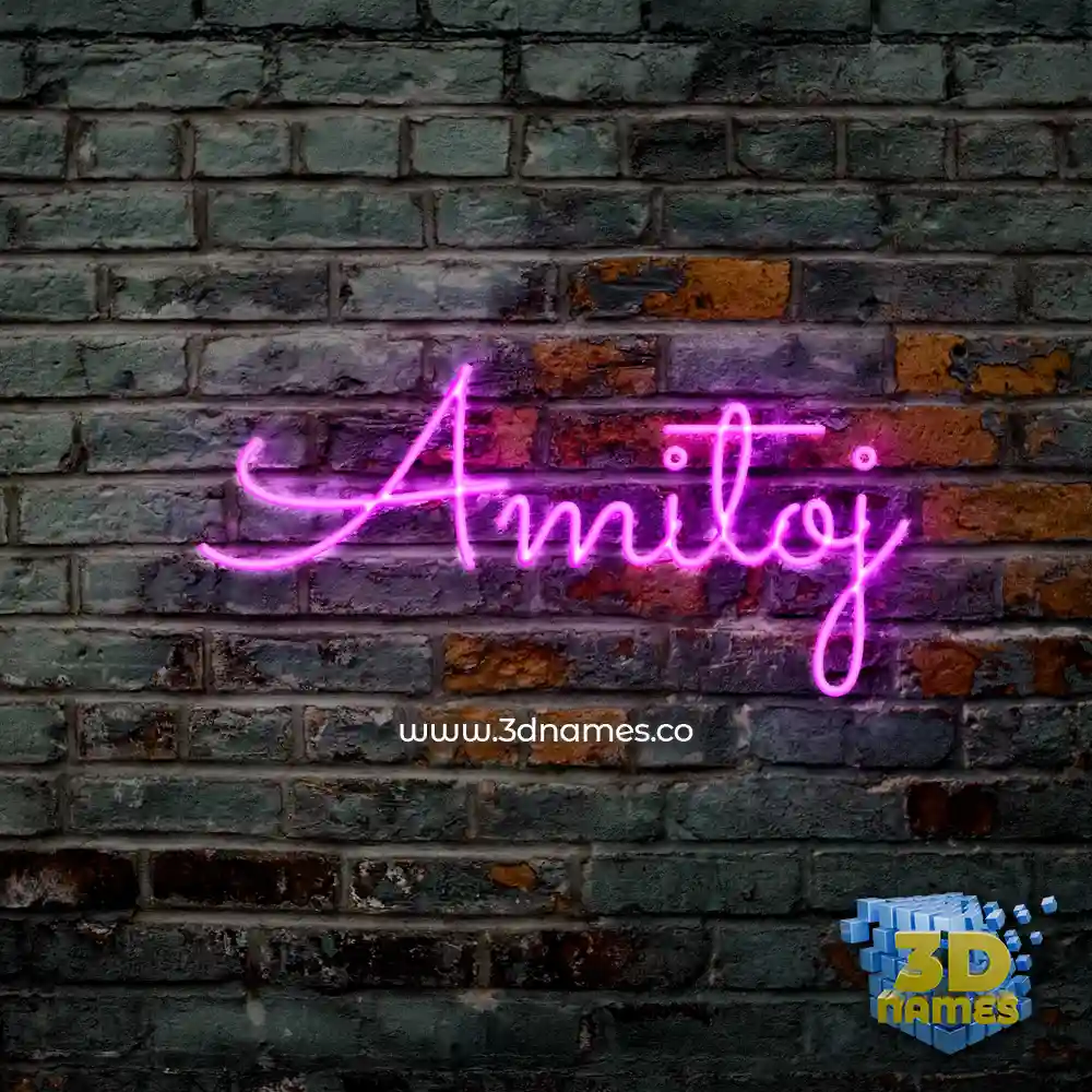 amitoj in Pink Neon style - 3D name wallpaper
