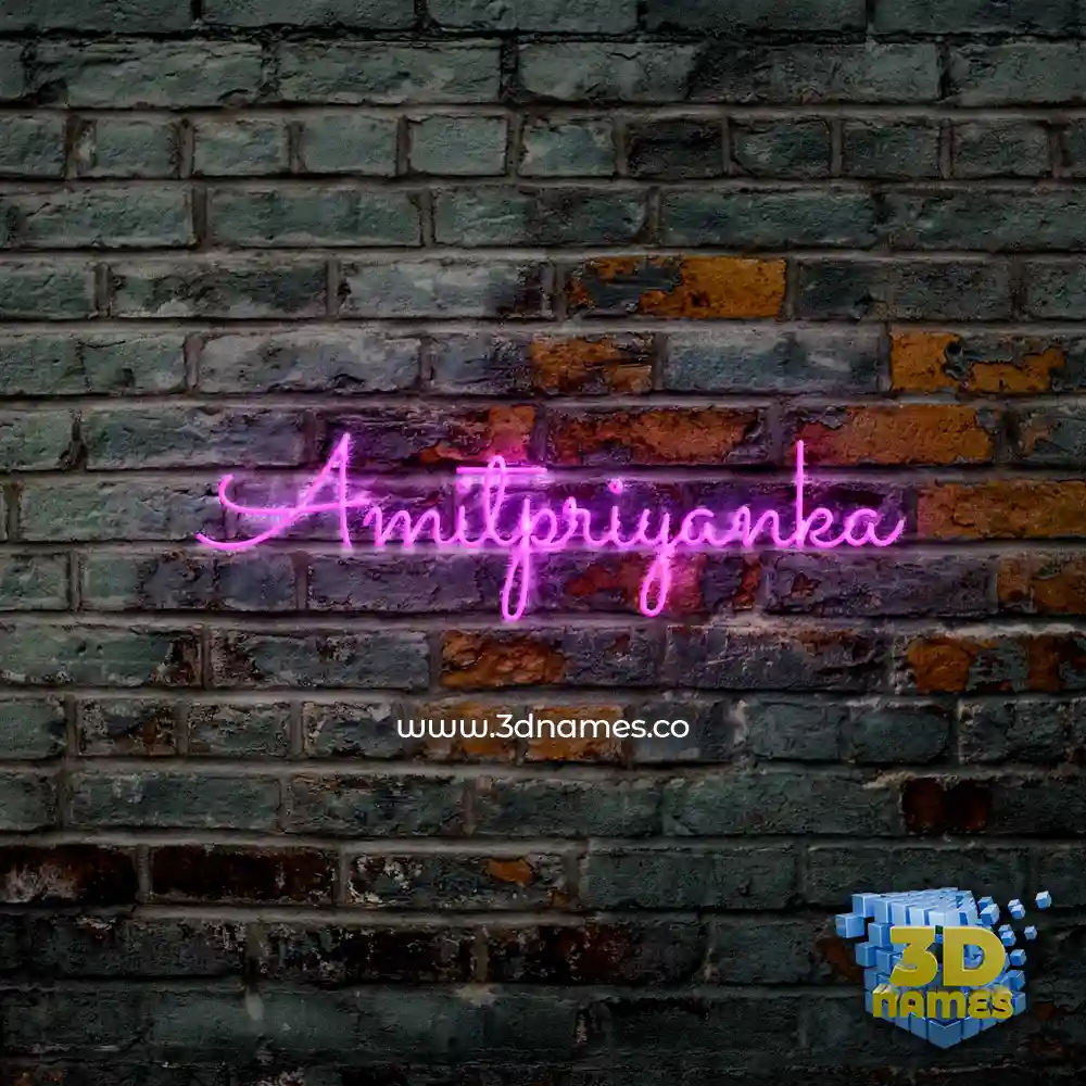 amitpriyanka in Pink Neon style - 3D name wallpaper