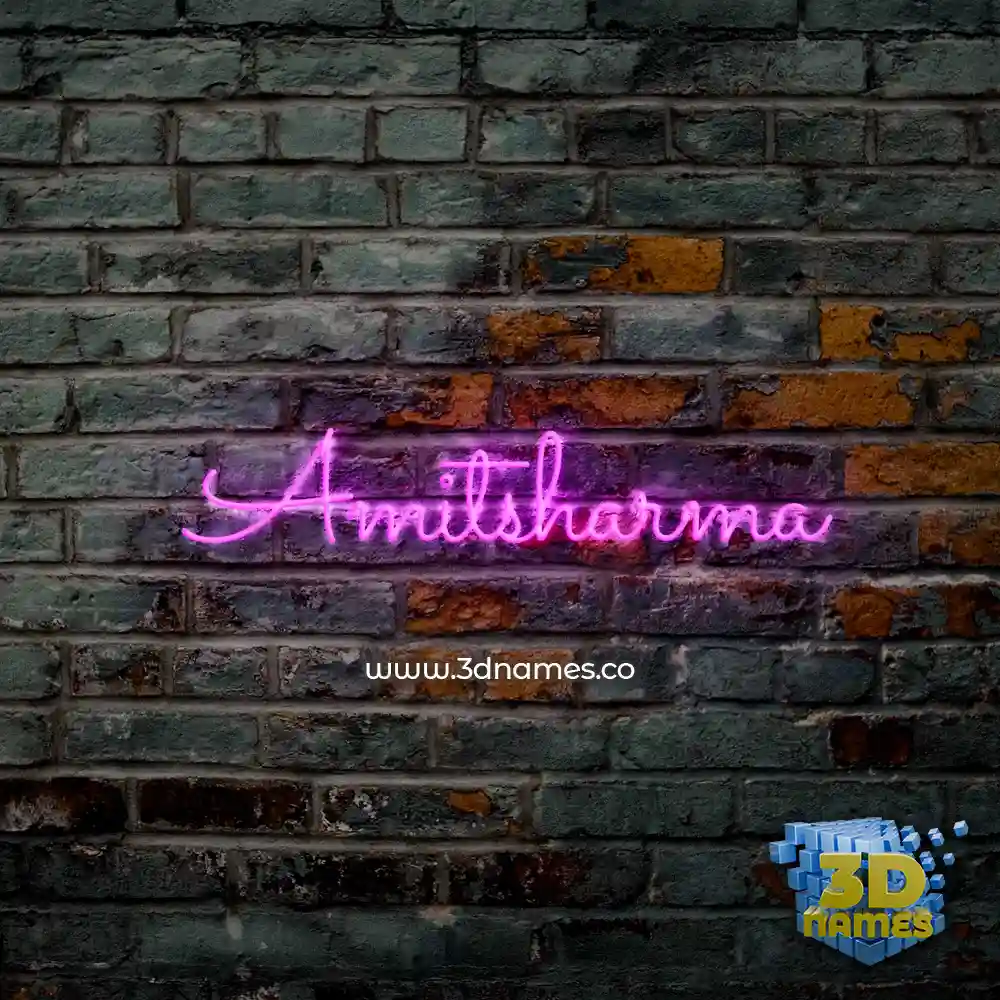 amitsharma in Pink Neon style - 3D name wallpaper
