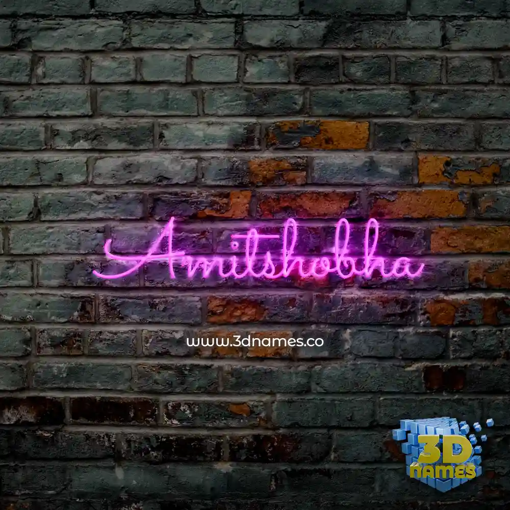 amitshobha in Pink Neon style - 3D name wallpaper