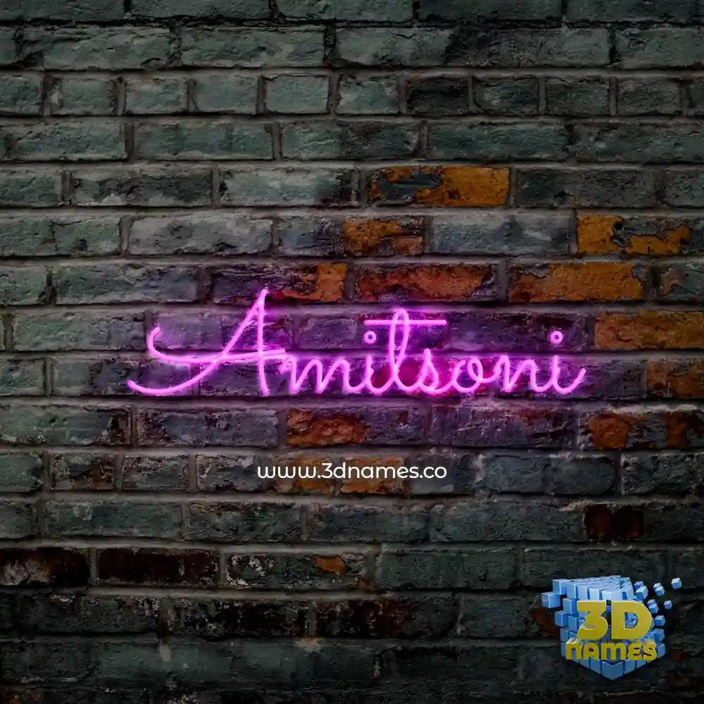 amitsoni in Pink Neon style - 3D name wallpaper
