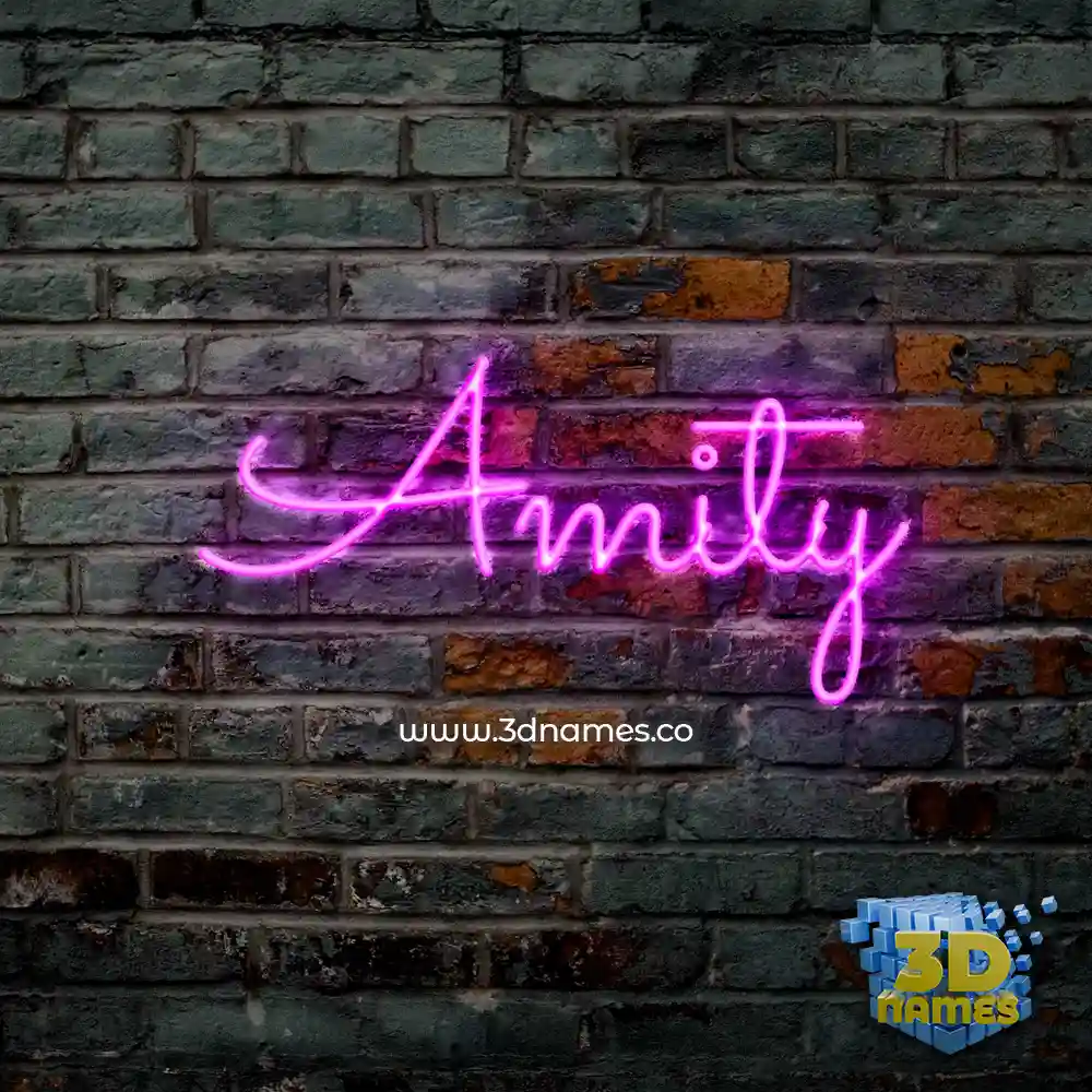 amity in Pink Neon style - 3D name wallpaper
