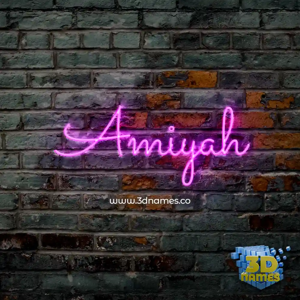 amiyah in Pink Neon style - 3D name wallpaper