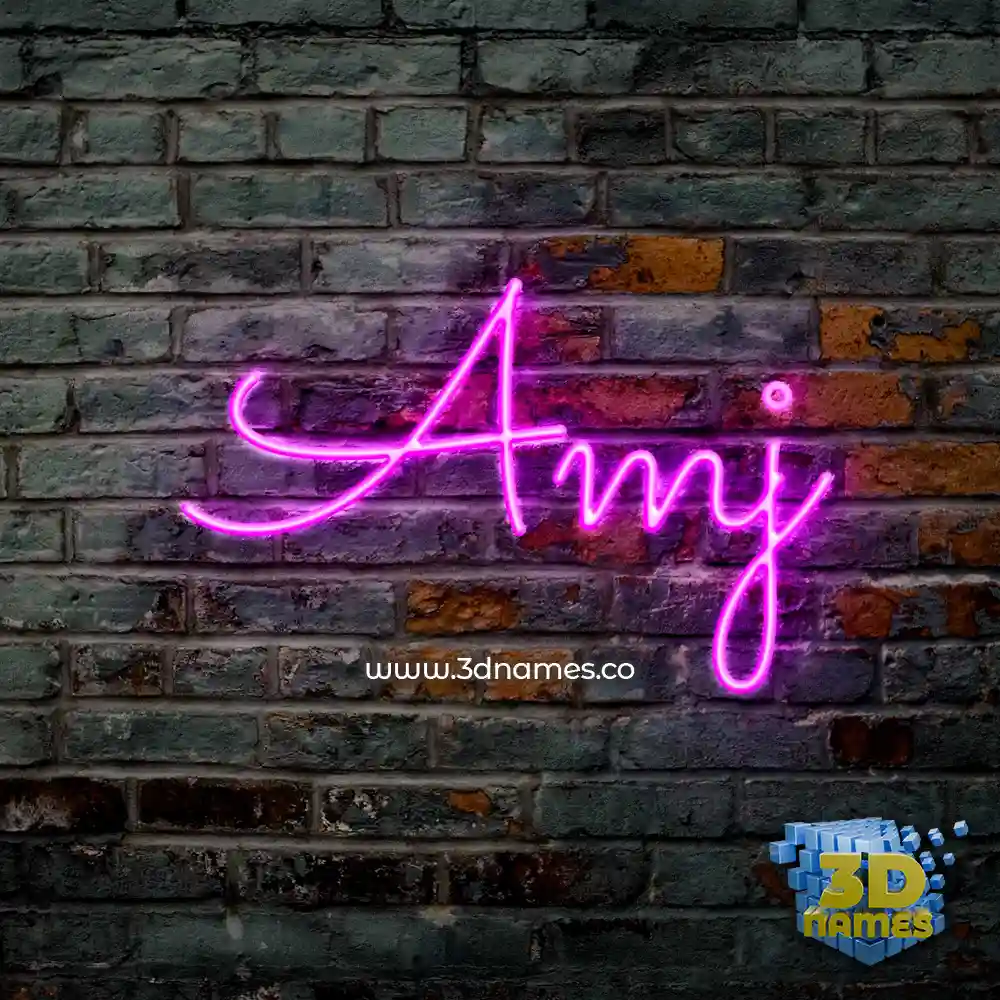 amj in Pink Neon style - 3D name wallpaper