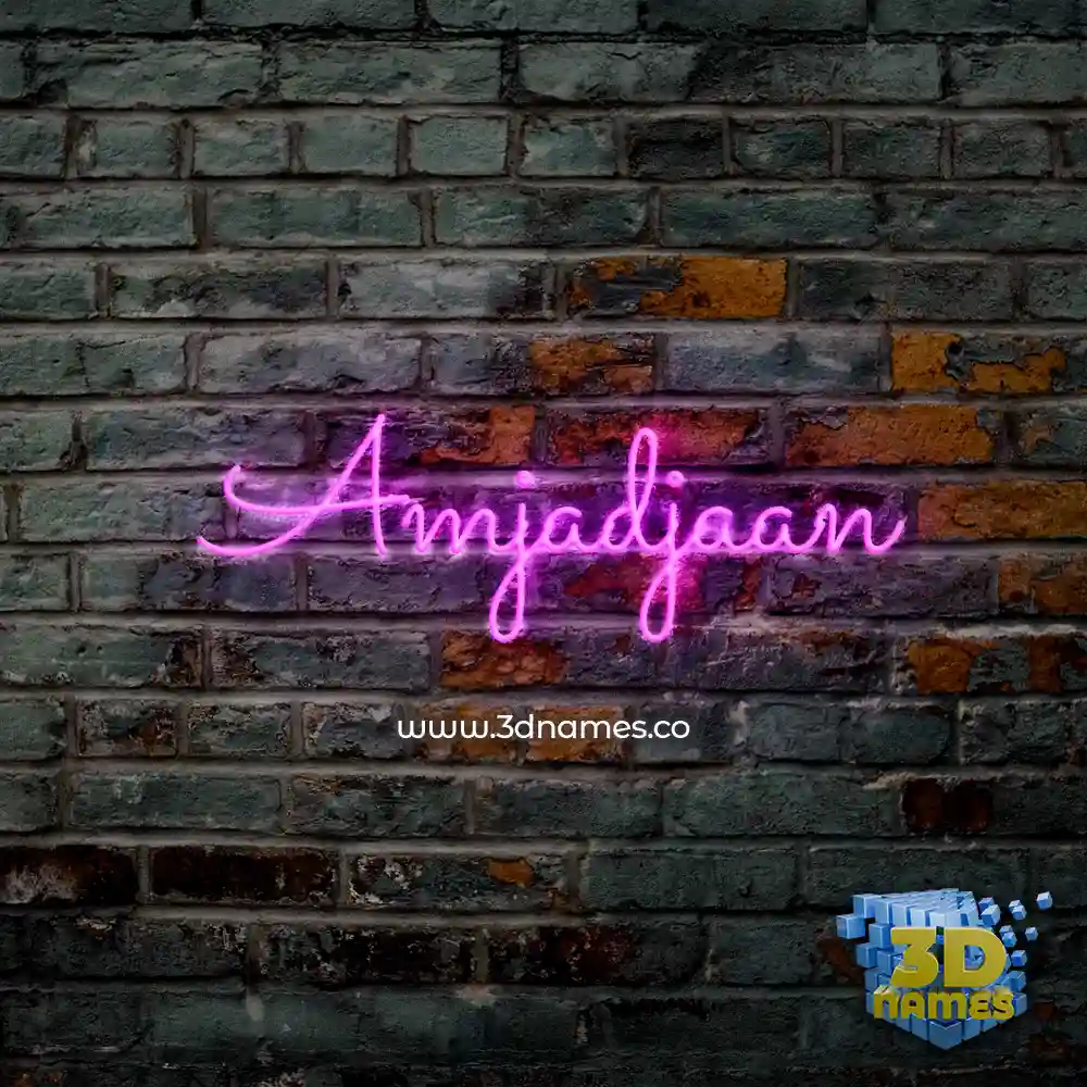 amjadjaan in Pink Neon style - 3D name wallpaper
