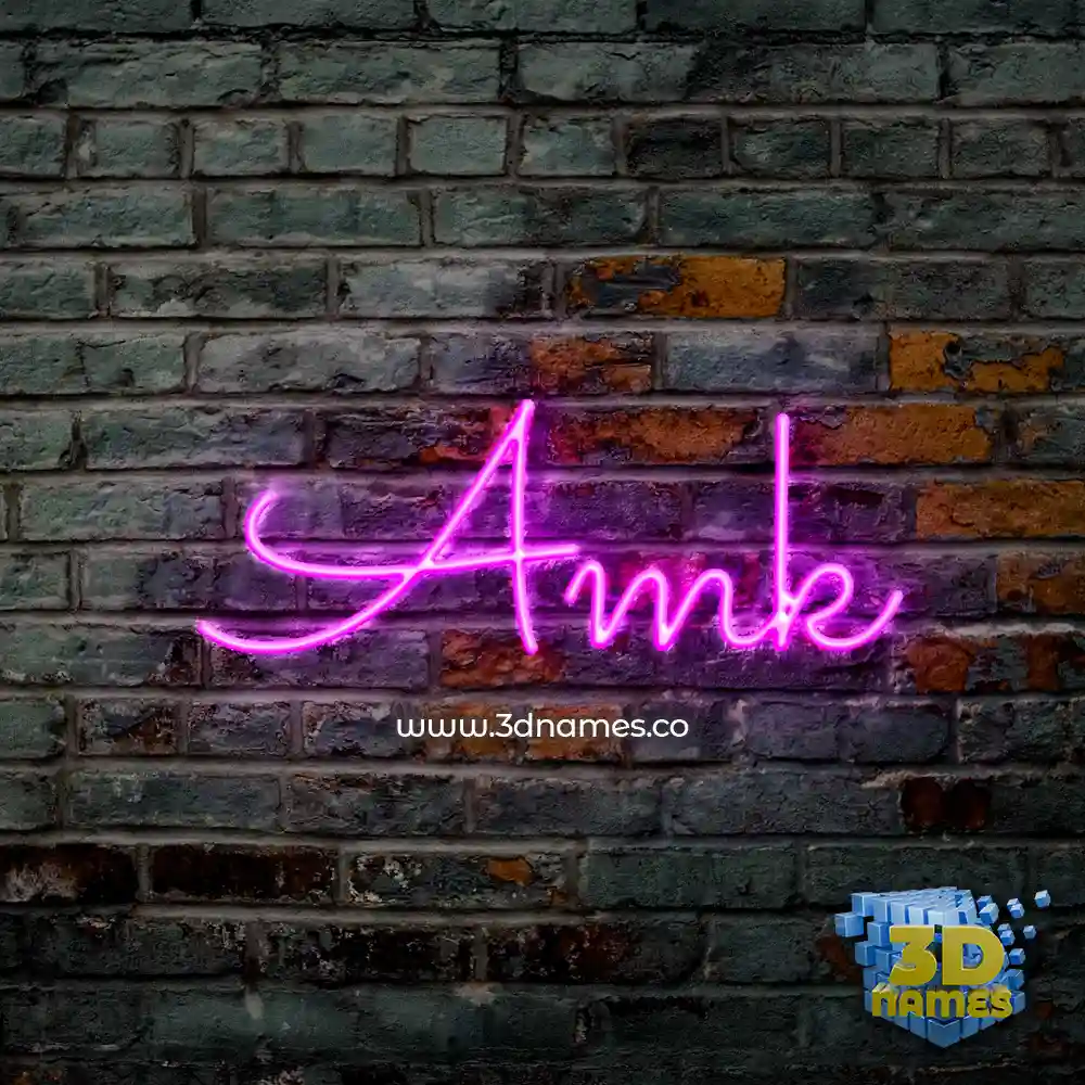 amk in Pink Neon style - 3D name wallpaper