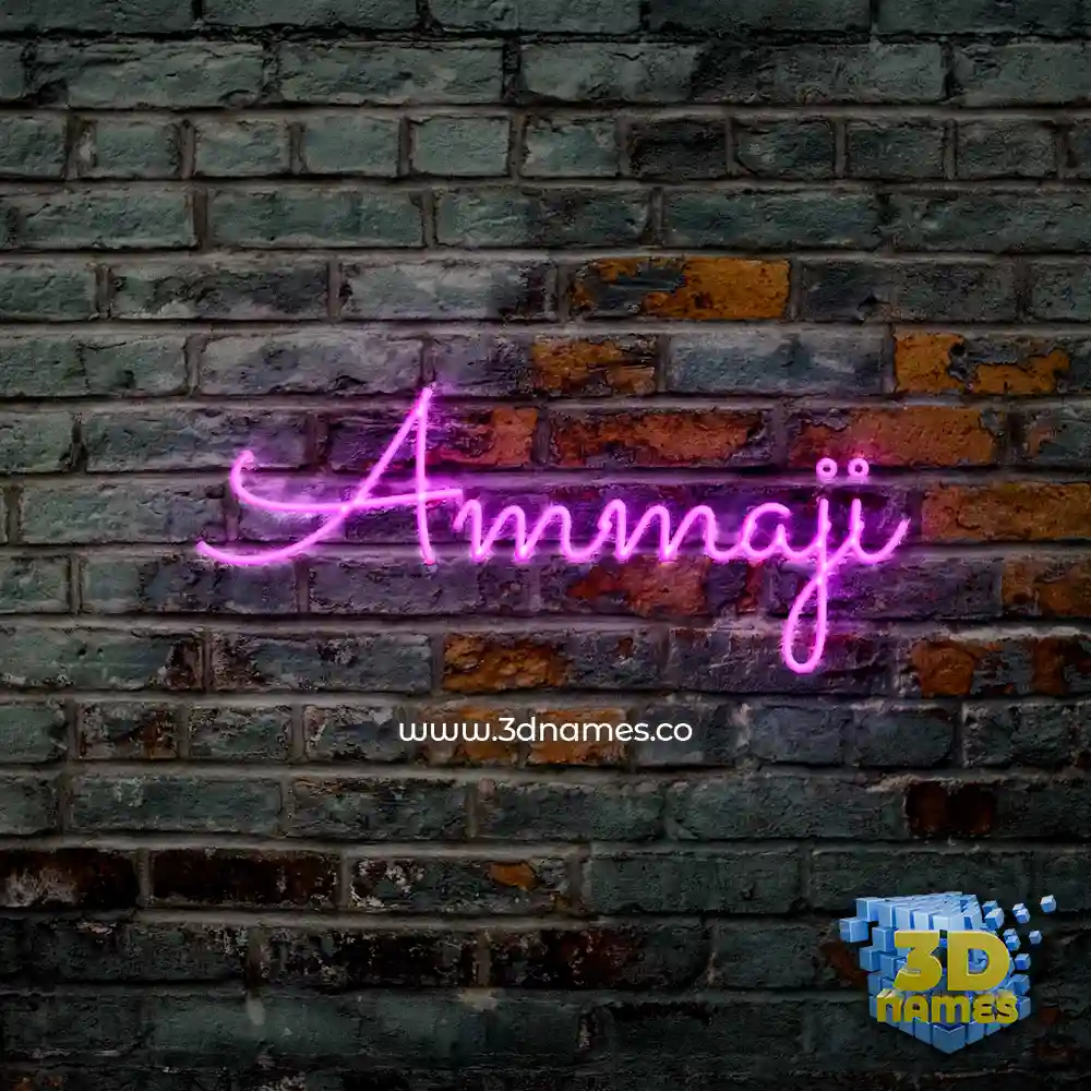 ammaji in Pink Neon style - 3D name wallpaper