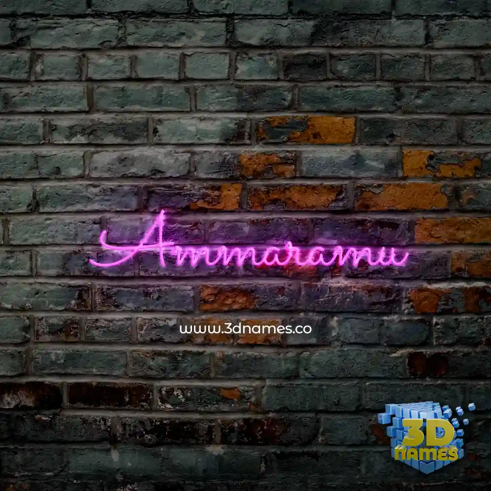 ammaramu in Pink Neon style - 3D name wallpaper