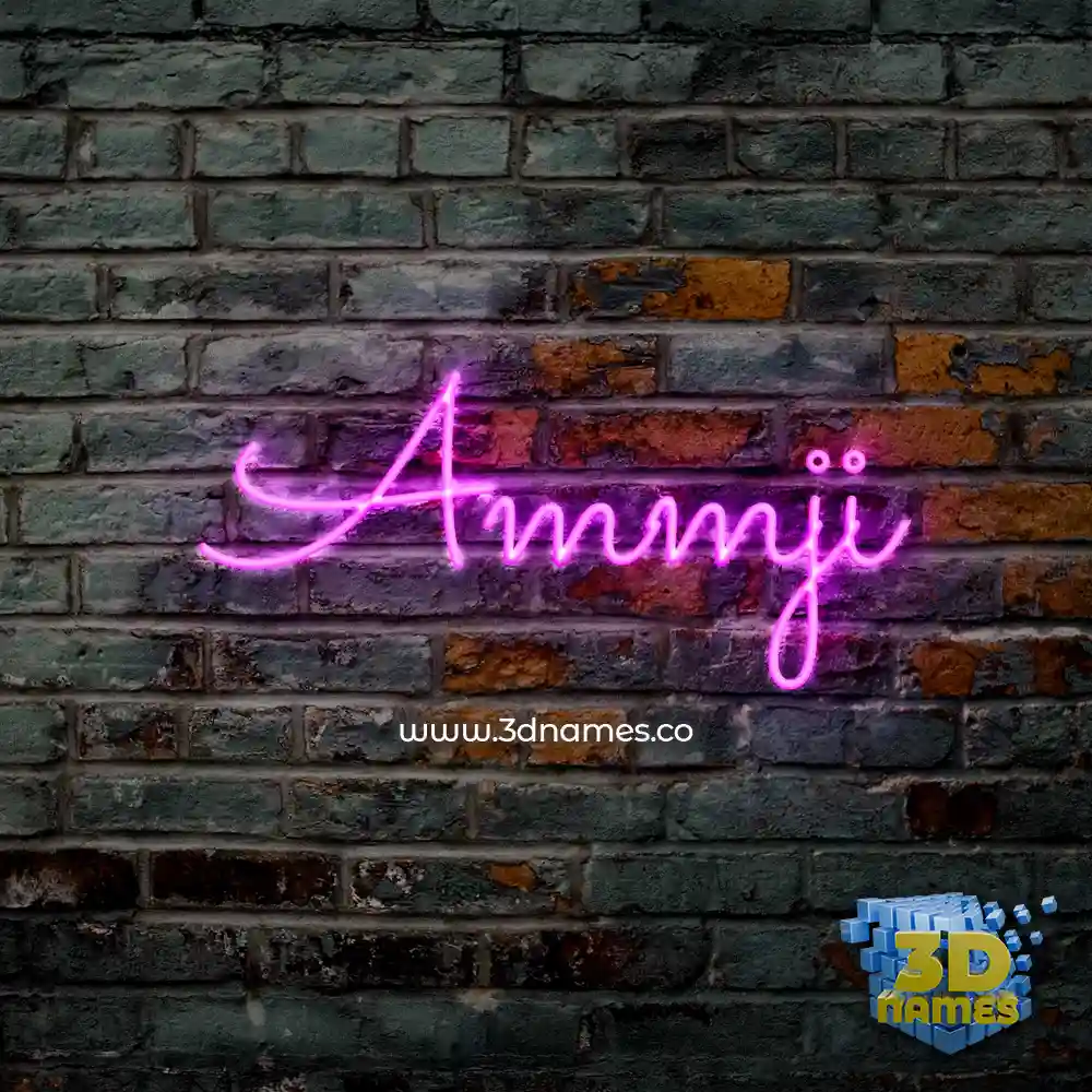 ammji in Pink Neon style - 3D name wallpaper