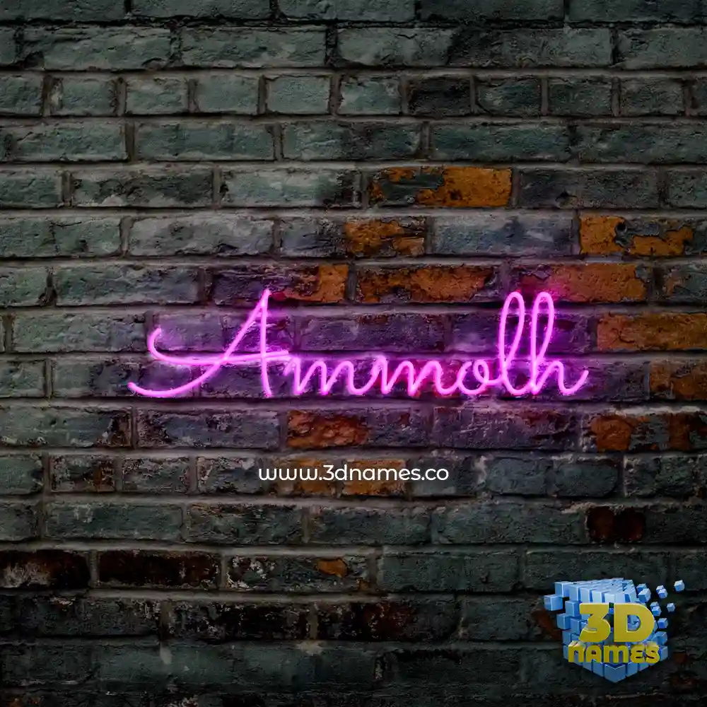 ammolh in Pink Neon style - 3D name wallpaper