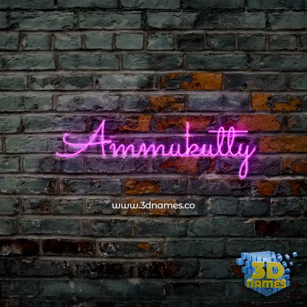 ammukutty in Pink Neon style - 3D name wallpaper