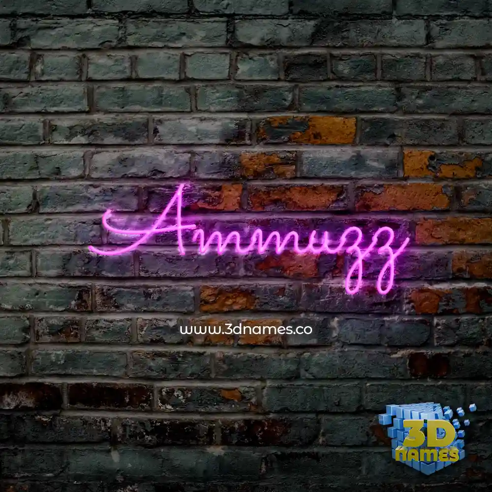 ammuzz in Pink Neon style - 3D name wallpaper